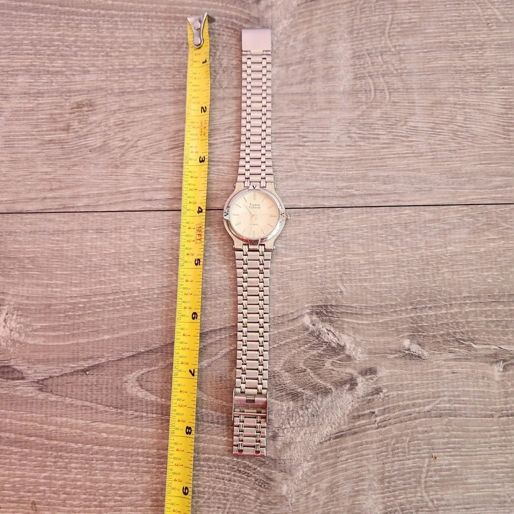 Francis Cabarie Womens Quartz Round Wrist Watch Steel Band New Battery Working